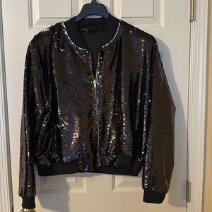 NWT Sequined LuLaRoe Stevie Bomber Jacket size 2XL